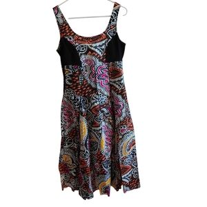 Aller Simplement Sleeveless Tribal Artsy Midi/maxi Paisley Print Sundress  S/M